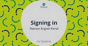 Pearson English Portal for Students Signing In