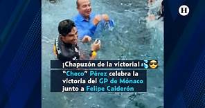 'Checo' Pérez y Felipe Calderón CELEBRAN victoria del GP Mónaco con CHAPUZÓN