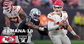 Kansas City Chiefs vs. Las Vegas Raiders | Semana 18 NFL 2022 | Resumen Highlights | 7 Ene, 23