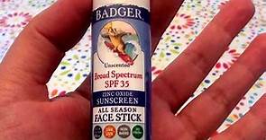 Badger SPF 30 Plus Sunscreen All Season Face Stick Unscented REVIEW