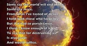 Robert Frost: Fire and Ice