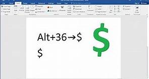 How to type Dollar Sign Currency Symbol