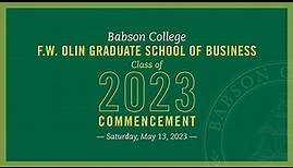 Babson College 2023 Graduate Commencement Ceremony