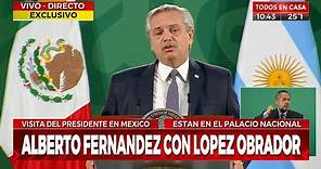 Alberto Fernández con López Obrador en México