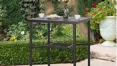 32-inch Metal Bar Table with 1.9-inch Umbrella Hole - Bed Bath & Beyond - 35471587
