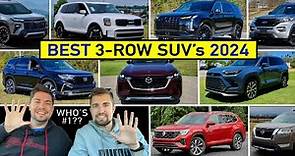 BEST 3-Row Midsize SUVs for 2024 -- Our Expert Ranking After Reviewing ALL of Them! (Top 10)