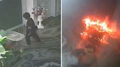 Sofa set ablaze by child left alone with lighter