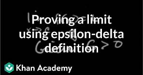 Formal definition of limits Part 4: using the definition | AP Calculus AB | Khan Academy