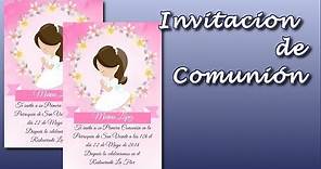 Cómo hacer una invitación para Comunión gratis. First Communion invitation