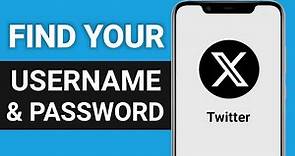 How to Find Your Twitter Username & Password | Recover Username and Password of X (Twitter) Account
