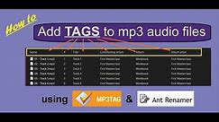 How to add tags to mp3 audio files using mp3tag.