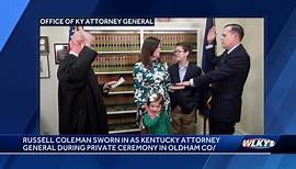 Kentucky Attorney General Russell Coleman sworn in