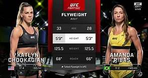 Katlyn Chookagian vs Amanda Ribas Full Fight UFC on ESPN 36 Part A