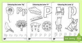 Letter P Colouring Pages