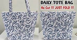 NO CUT !!! JUST ONE RECTANGLE FABRIC - PERFECT HANDBAG IS READY | How to make a tote bag with lining