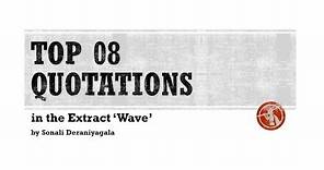 Top 08 Quotations in the Extract ‘Wave’ by Sonali Deraniyagala