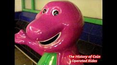2000s Coin Operated Steam Engine Kiddie Ride - Barney the Dinosaur