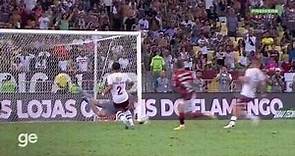 Aos 46 min do 1º tempo - gol de dentro da área de Arrascaeta do Flamengo contra o Fluminense