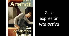 2. Hannah Arendt, La expresión vita activa, en La condición humana.
