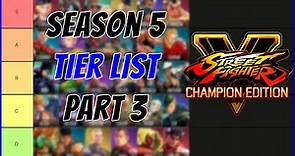 EventHubs Street Fighter 5 SEASON 5 TIER LIST part 3 (Re-upload from 2021)