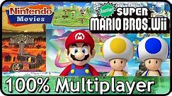 Another New Super Mario Bros. Wii - Full Game (All Worlds, 100% Multiplayer Walkthrough)