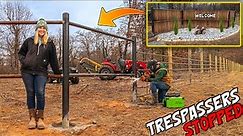 DIY Front Fence BUILD! Keeping Out TRESPASSERS! Homestead / Ranch Projects