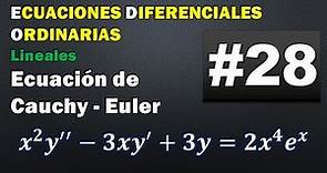 Ecuación Cauchy - Euler: x²y'' - 3xy' + 3y = 2x⁴ exp(x)