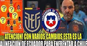 ATENCION! CON VARIOS CAMBIOS ESTA ES LA ALINEACION DE ECUADOR PARA ENFRENTAR A CHILE