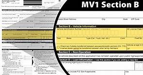 Filling out Section B of the MV1 WI Title & License Plate Application
