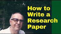 How to Write a Research Paper -- Summary
