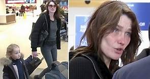 Former First Lady Carla Bruni Sarkozy Is Striking With NO Makeup At LAX