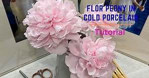 Flor Peonia Sarah Bernhardt en porcelana fría/Peony flower in cold porcelain