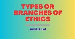 Types or Branches of Ethics | Descriptive | Normative | Meta | Applied