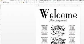 How to make a wedding seating chart with MS Word and a browser