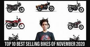 Top 10 Best Selling Bikes in India - November 2020 | India's top 10 best-selling Bikes November |