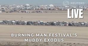 LIVE: Burning Man festival exodus begins through Nevada desert's drying mud