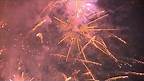 Spectator view of Boston's First Night fireworks celebration