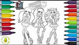 Monster High Coloring Book Pages | Monster High Clawdeen Wolf, Draculaura, Cleo de Nile