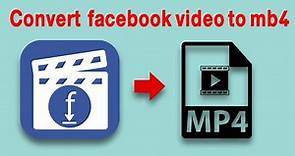 How to convert facebook video to mp4 Online download