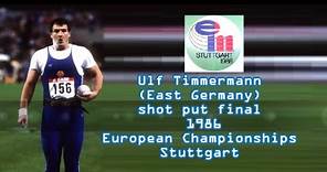 Ulf Timmermann (East Germany) shot put final 1986 European Championships Stuttgart.