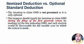 [TOPIC 26] ALLOWABLE DEDUCTIONS | Itemized Deductions vs. Optional Standard Deduction (OSD)