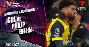 Goal Philip Billing - Man United v. Bournemouth 23-24 | Premier League | Telemundo Deportes