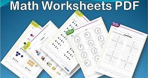 Math Worksheets For Kids | Pdf Printable downloads FREE !