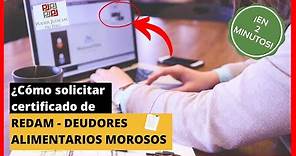 📌 SOLICITAR: Certificado de Deudores Alimentarios Morosos REDAM online rápido | para IMPRIMIR