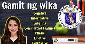Iba't ibang Gamit ng Wika (conative, Informative, expressive) ||Video Lesson