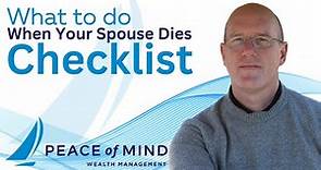 What to do When Spouse Dies - Checklist