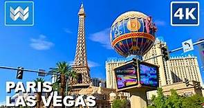 [4K] Paris Las Vegas Strip Walkthrough - Hotel Walking Tour & Travel Guide 🎧 Binaural Sound