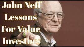 John Neff Lessons To Value Investors