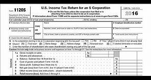 How to fill out a self-calculating Form 1120S S Corporation Tax Return and Schedule K-1