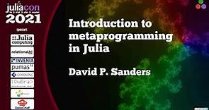 Introduction to metaprogramming in Julia | Workshop | JuliaCon 2021